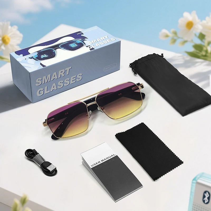 AI Translator Smart Glasses – Bluetooth 5.4 Audio Sunglasses with Real-Time Translation in 160 Languages