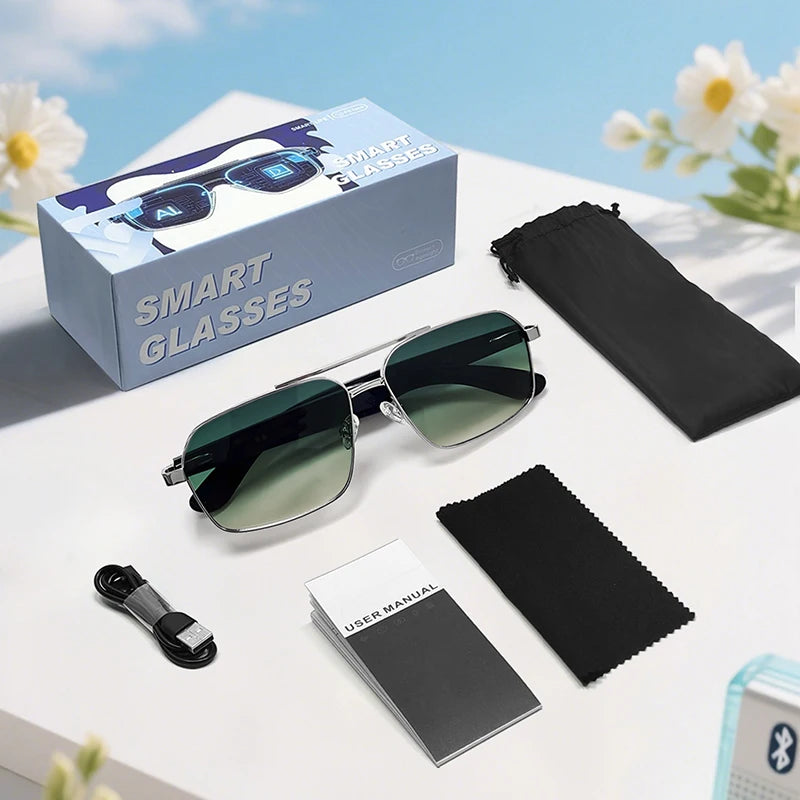 AI Translator Smart Glasses – Bluetooth 5.4 Audio Sunglasses with Real-Time Translation in 160 Languages