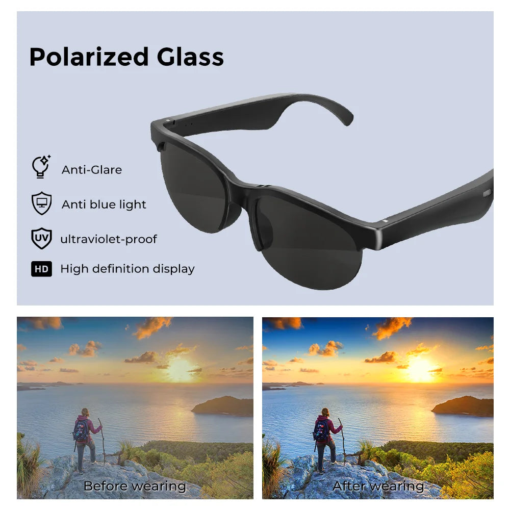 AI Translator Smart Glasses – 144-Language Real-Time Translation, Bluetooth 5.3 Audio Sunglasses