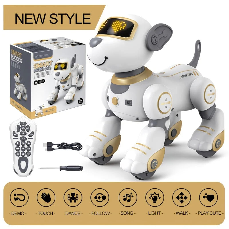 Interactive Robot Dog Toy with Remote Control, Music, Dance, Lights & Stunts