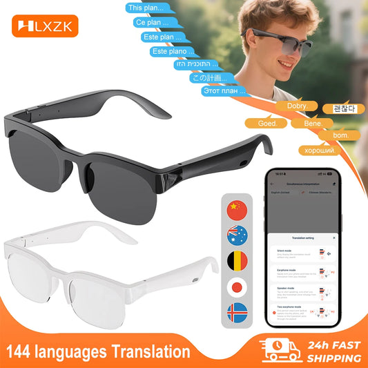 XG89 AI Translator Smart Glasses – 144-Language Two-Way Translation, Bluetooth Audio & Noise Cancellation