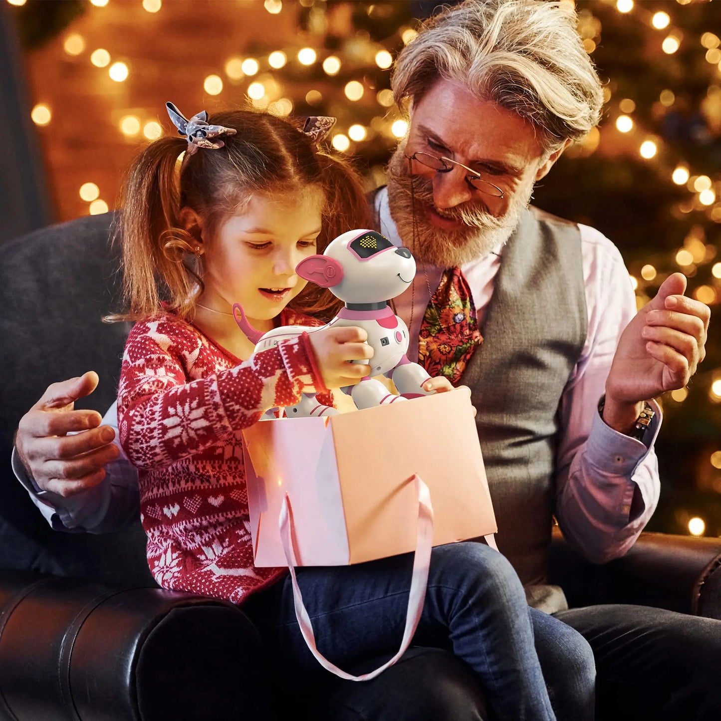 Interactive Robot Dog Toy with Remote Control, Music, Dance, Lights & Stunts