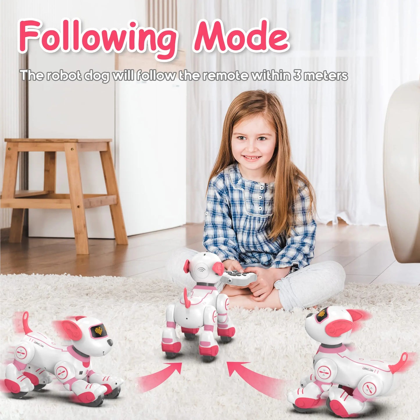 Interactive Robot Dog Toy with Remote Control, Music, Dance, Lights & Stunts