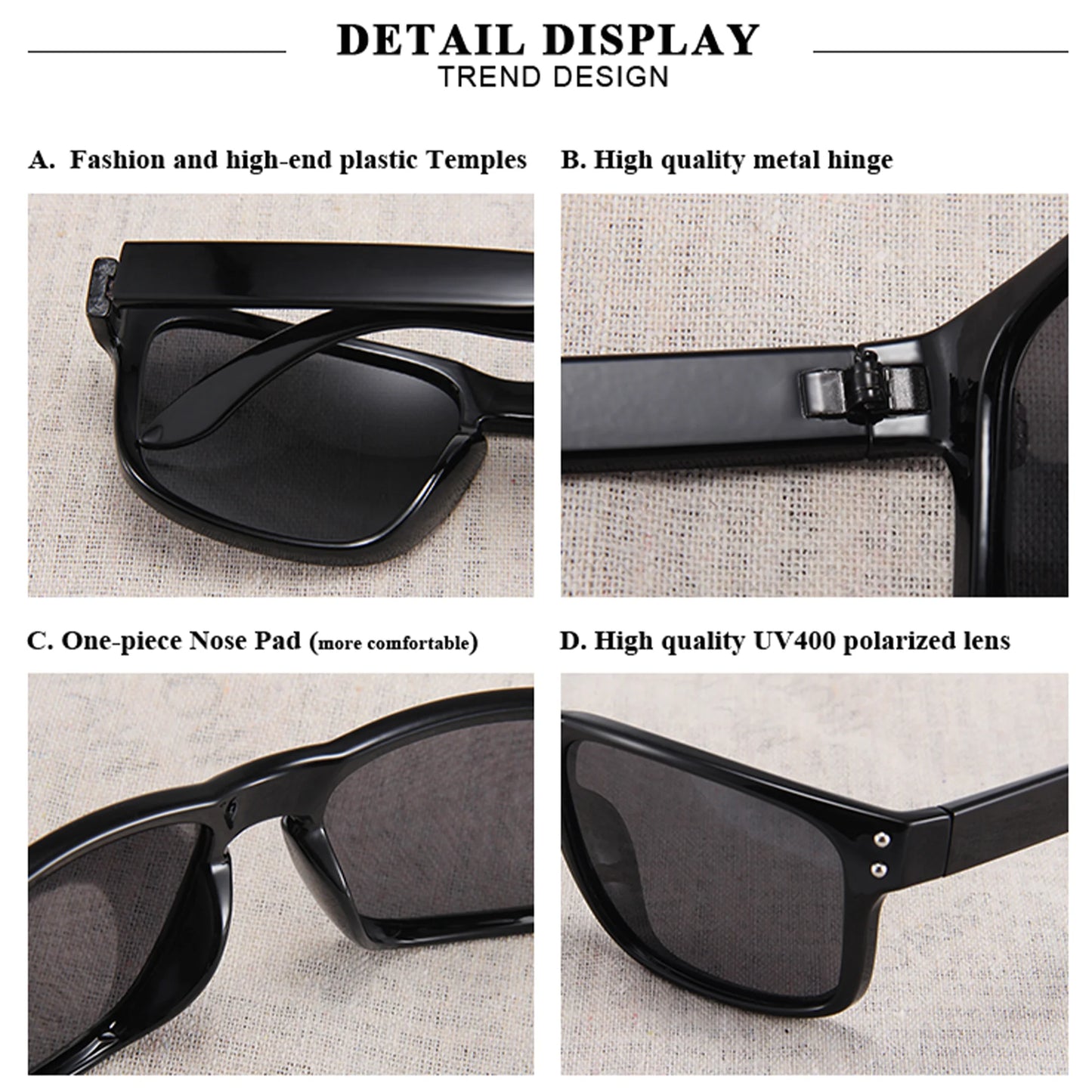 KIDIN Unisex Polarized UV400 Square Sunglasses for Driving & Outdoor Sports