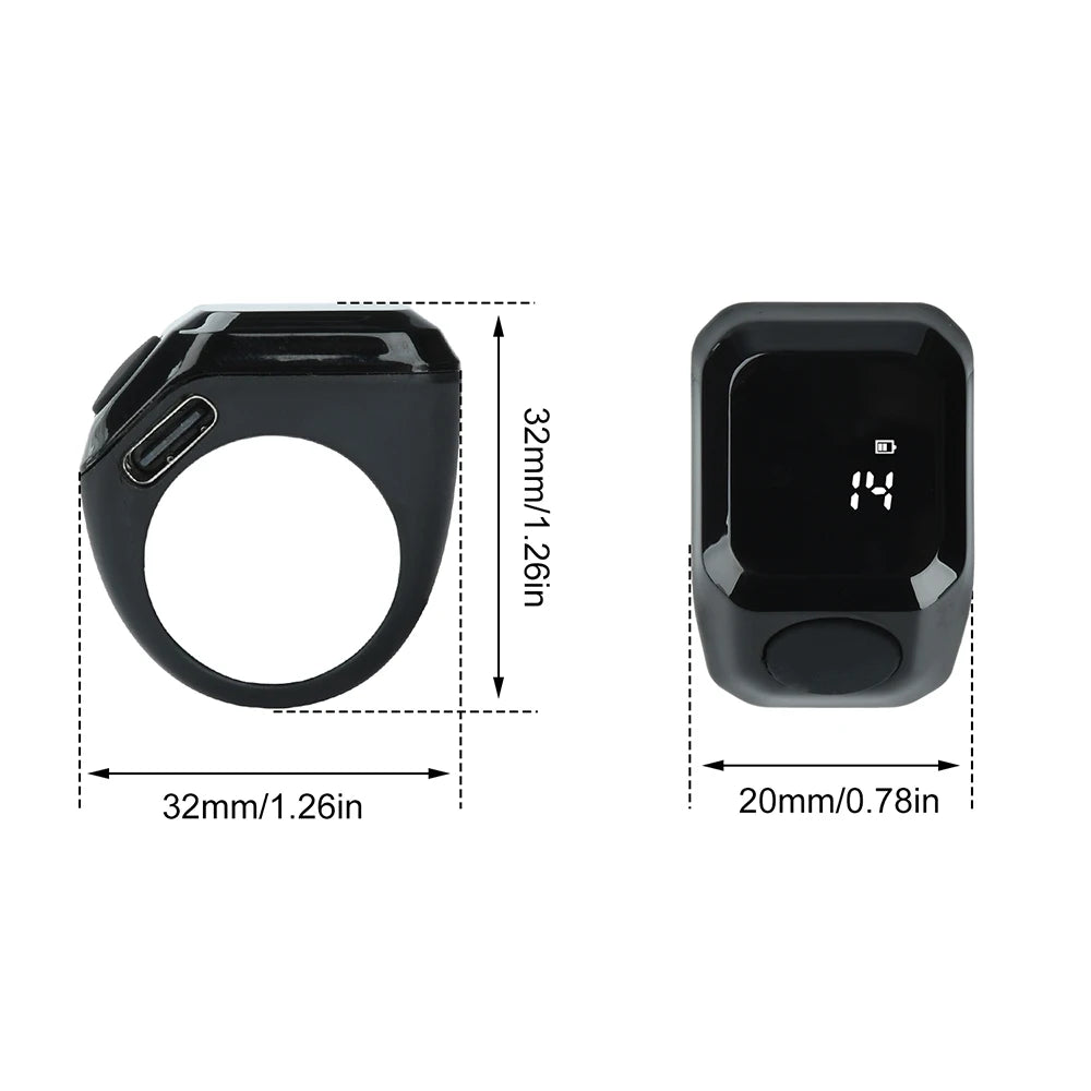 Smart Bluetooth Ring Counter – Rechargeable Digital Finger Tally Counter with LED Display, APP Sync, Vibration Reminder & Portable Click Counter for Sports, Fitness, Prayer & Events