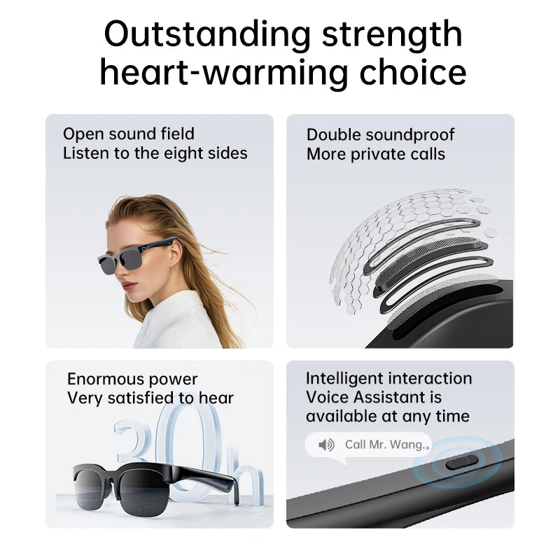 XG89 AI Translator Smart Glasses – 144-Language Two-Way Translation, Bluetooth Audio & Noise Cancellation