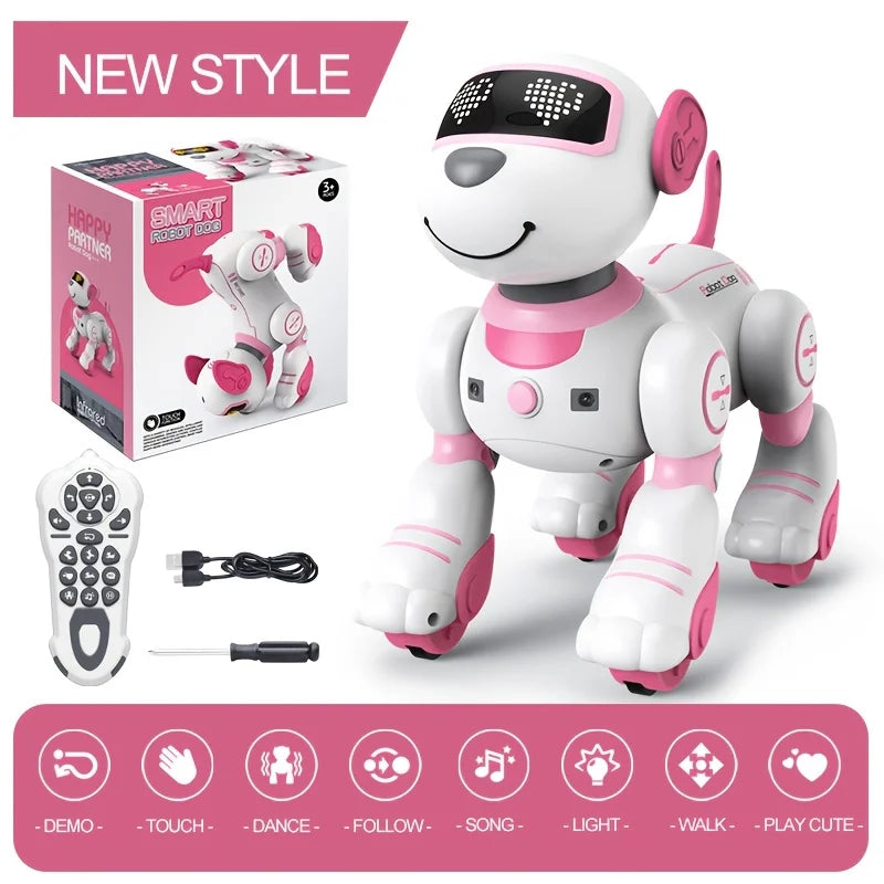 Interactive Robot Dog Toy with Remote Control, Music, Dance, Lights & Stunts