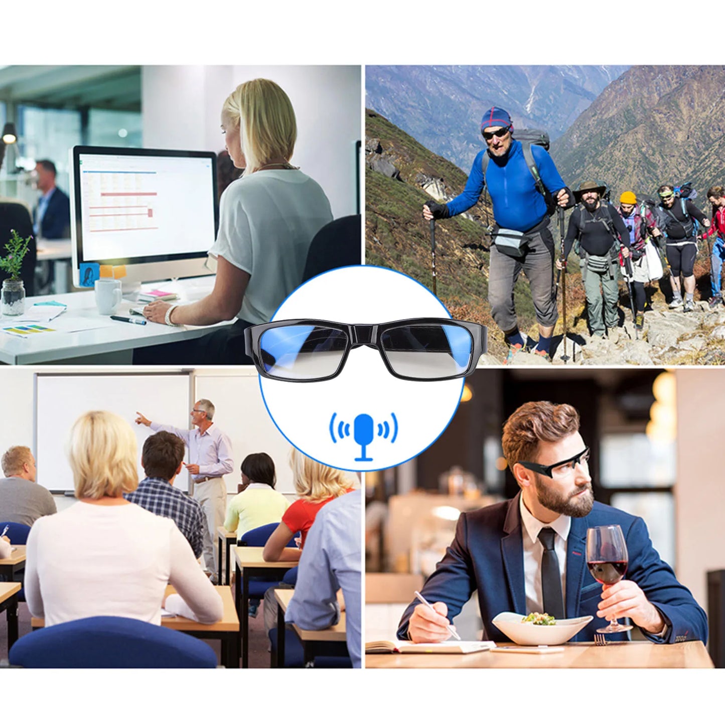 1080P HD Camera Smart Glasses – Hands-Free Video Recording for Cycling, Travel & Outdoor Activities