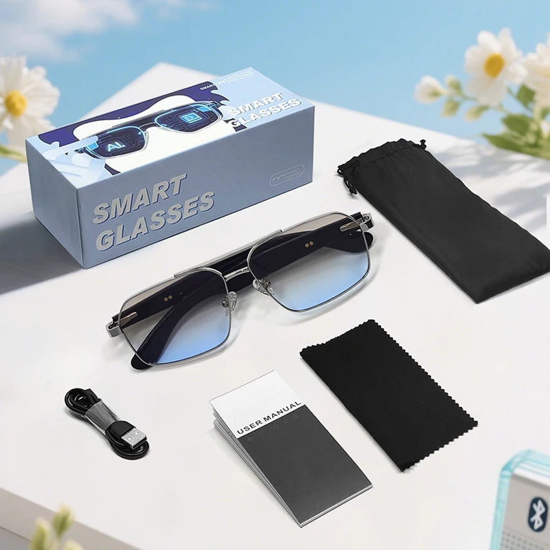 AI Translator Smart Glasses – Bluetooth 5.4 Audio Sunglasses with Real-Time Translation in 160 Languages