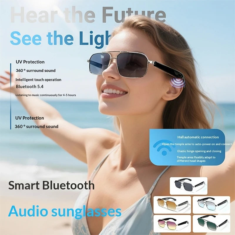 AI Translator Smart Glasses – Bluetooth 5.4 Audio Sunglasses with Real-Time Translation in 160 Languages