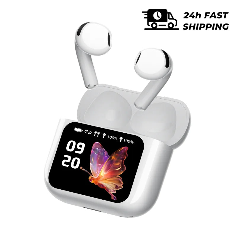 AI Translator Earbuds with Smart Touchscreen Case, 144 Languages, ANC & IPX7